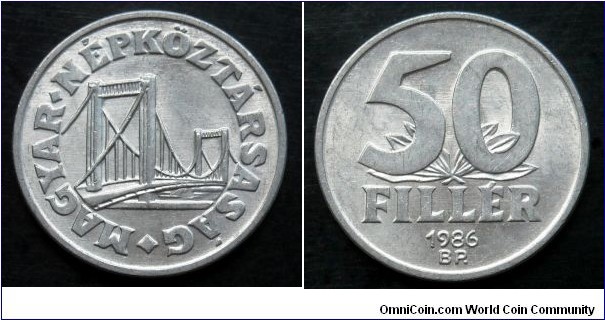 Hungary 50 filler.
1986