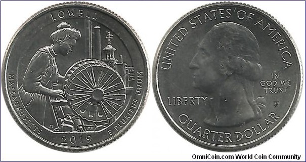 USA Quarter Dollar 2019P-Massachusetts