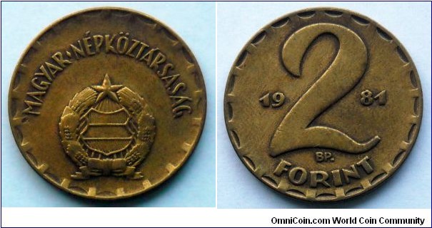 Hungary 2 forint.
1981 (II)