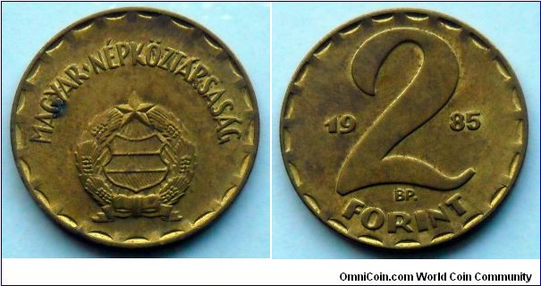 Hungary 2 forint.
1985