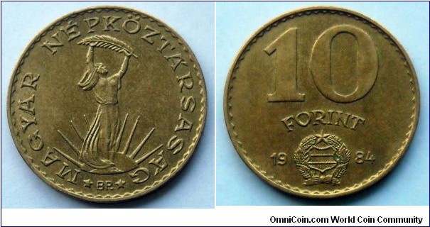 Hungary 10 forint.
1984