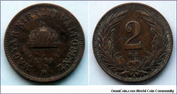 Hungary 2 filler.
1909