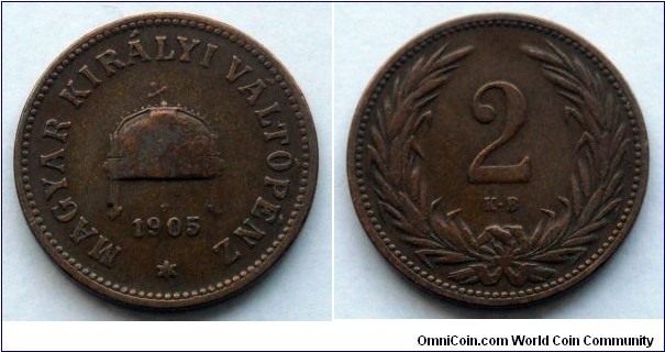 Hungary 2 filler.
1905