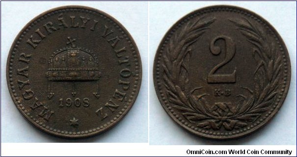 Hungary 2 filler.
1908