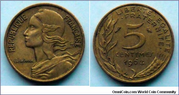 France 5 centimes.
1968