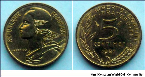 France 5 centimes.
1981
