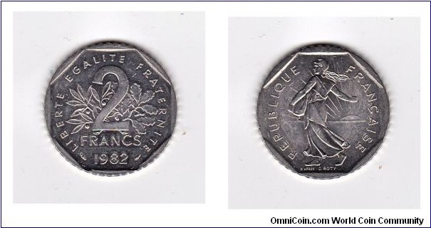 1982 FRANCE 2 FRANC COIN
