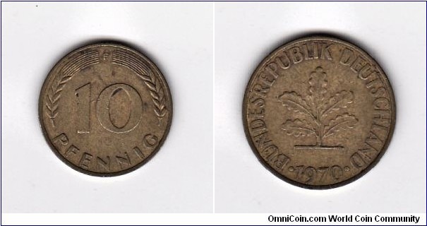 Germany 1970-F 10 Pfennig Coin