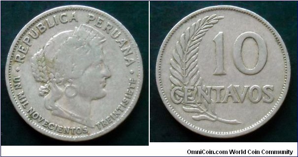 Peru 10 centavos.
1937