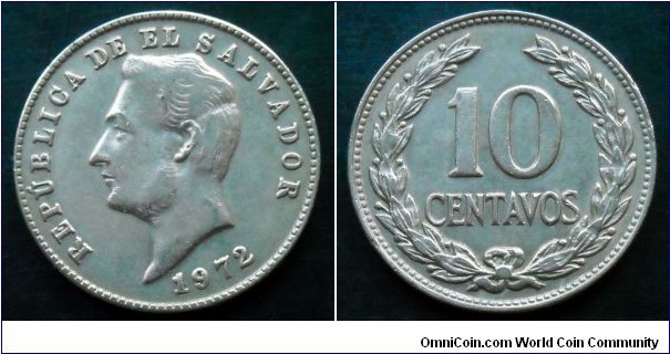 El Salvador 10 centavos.
1972