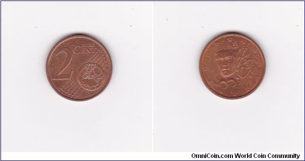France 2008 2 Euro Cent Coin
