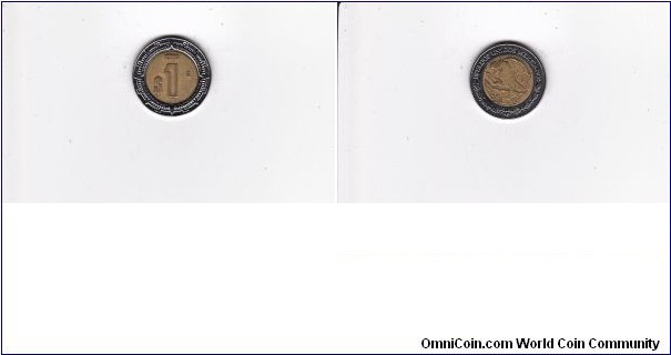 Mexico 1996 1 Peso Coin