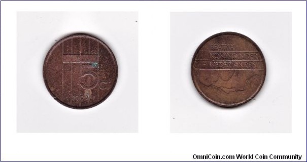 NETHERLANDS 5 CENTS 1992 COIN
Standard circulation coin 1982-2001
Bronze