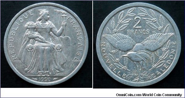 New Caledonia 2 francs. 1990 (I.E.O.M)