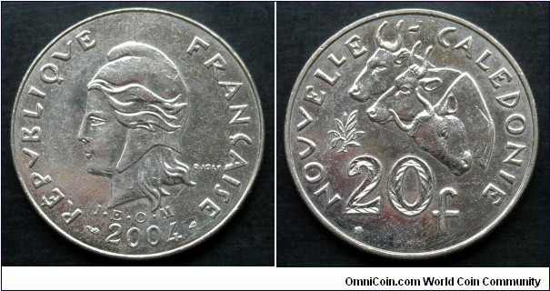 New Caledonia 20 francs. 2004 (I.E.O.M)