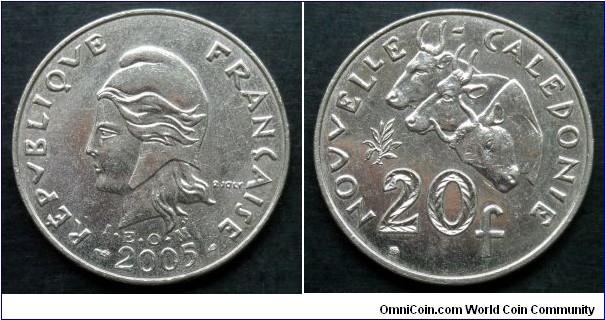 New Caledonia 20 francs. 2005 (I.E.O.M)