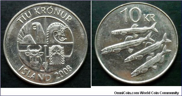 Iceland 10 krónur.
2008 (V)