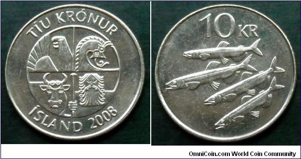 Iceland 10 krónur.
2008 (VII)