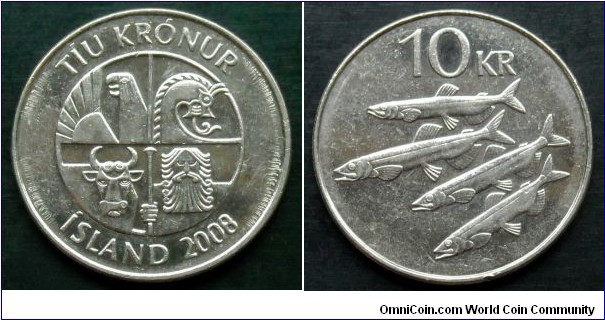 Iceland 10 krónur.
2008 (IX)