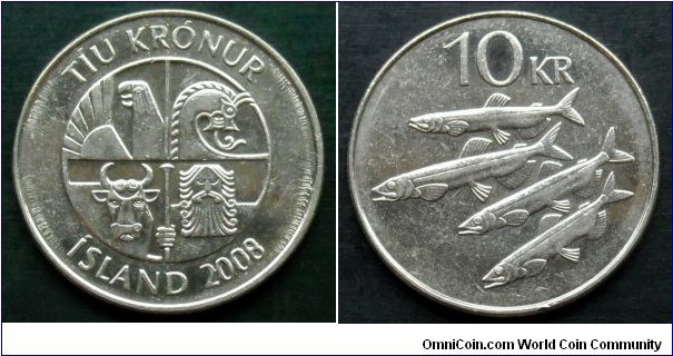 Iceland 10 krónur.
2008 (IX)