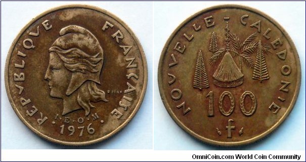 New Caledonia 100 francs. 1976 (I.E.O.M)