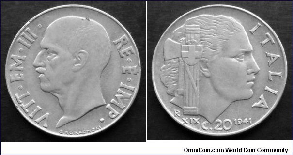 Italy 20 centesimi.
1941, Acmonital (III)