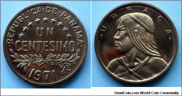 Panama 1 centesimo.
1971, Proof. Mintage: 11.000 pieces