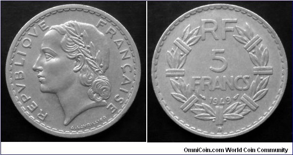 France 5 francs.
1949 B