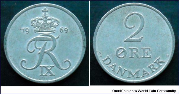 Denmark 2 ore.
1969, Zinc