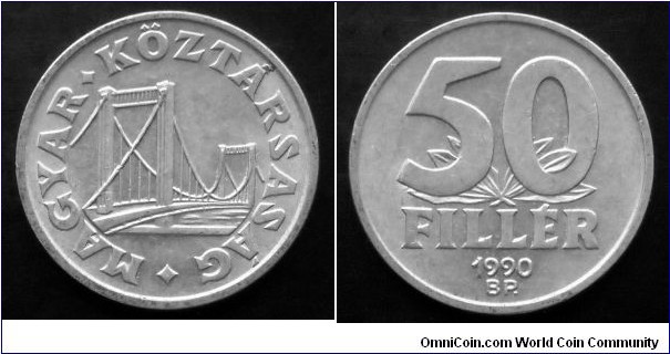 Hungary 50 filler.
1990