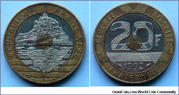 France 20 francs.
1992 (II)