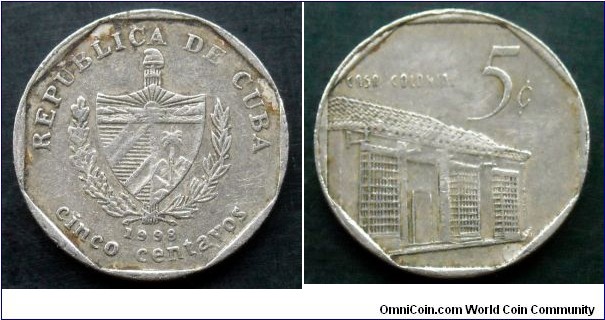 Cuba 5 centavos.
1998