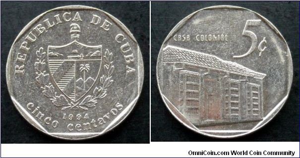 Cuba 5 centavos.
1994 (II)