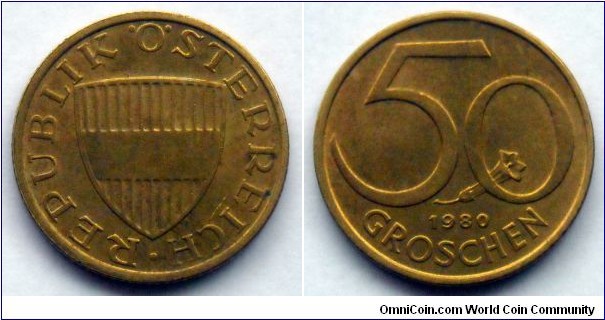 Austria 50 groschen.
1980