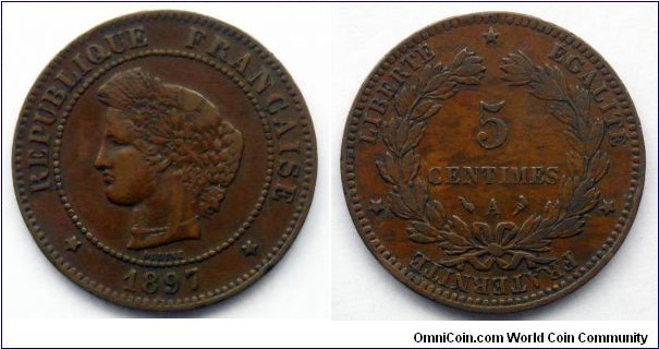 France 5 centimes.
1897