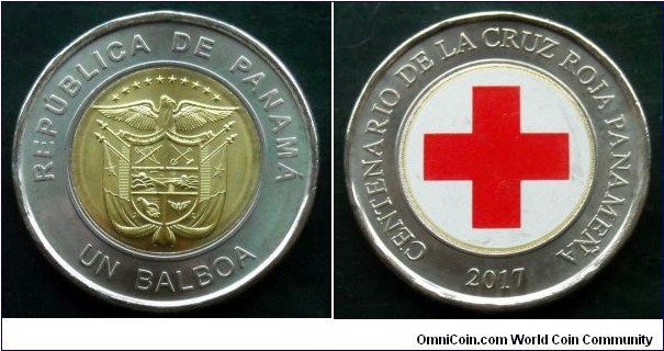 Panama 1 balboa.
2017, Centenary of the Panamanian Red Cross.