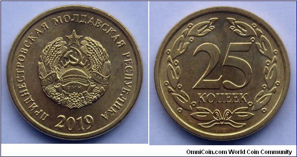 Transdniestria 25 kopek. 2019, Brass plated steel