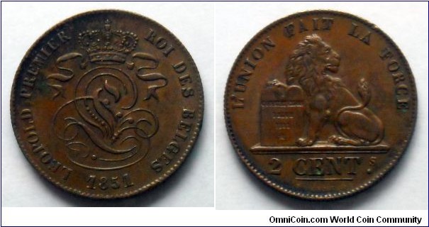 Belgium 2 centimes.
1851