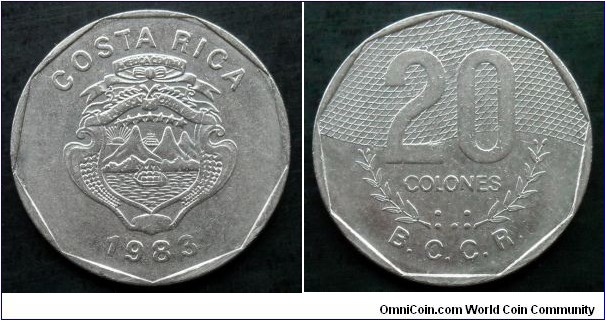 Costa Rica 20 colones.
1983