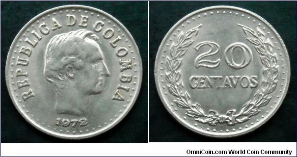 Colombia 20 centavos.
1972 (II)