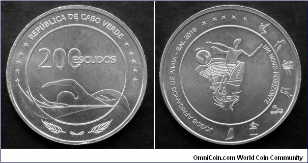 Cape Verde 200 escudos. 2019, African Games of Praia-Sal 2019. Cu-ni. 
Mintage: 5.000 pieces.