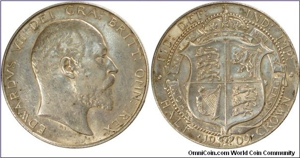 Edward VII .925 Silver Half Crown