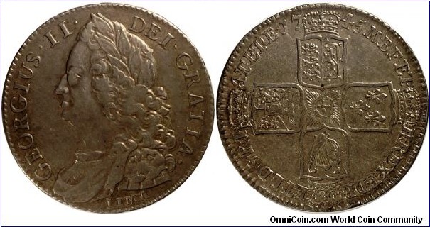George II LIMA .925 Silver Half Crown