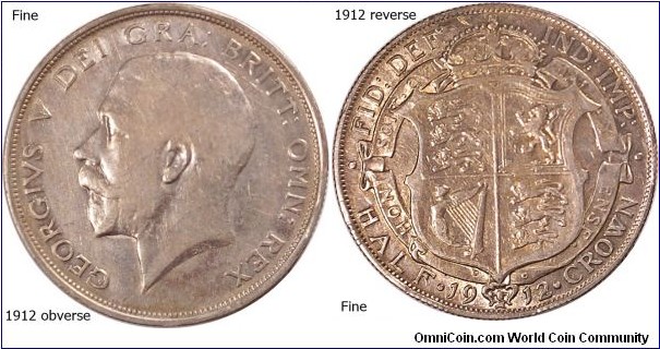 George V .925 Silver Half Crown