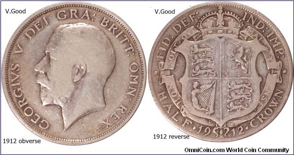 George V .925 Silver Half Crown