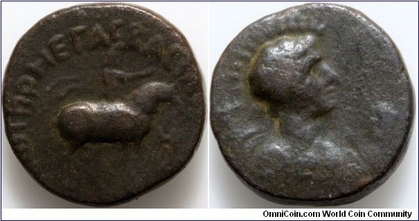 80-90ad Kushan Empire. Empror on horseback. Vima Takto (Soter Megas)Tetradrachm