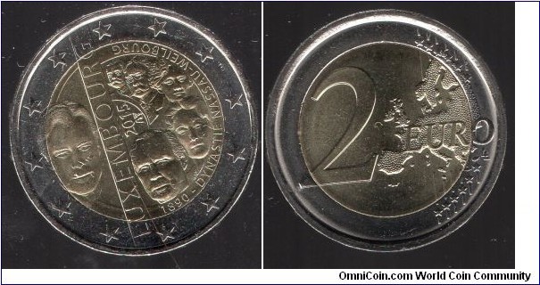 2 euros 125th Anniversary of the Nassau-Weilburg Dynasty