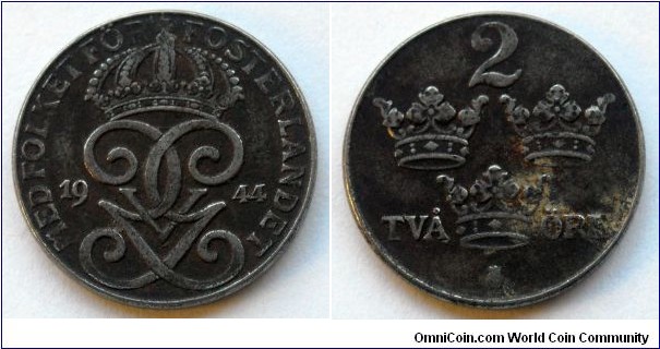 Sweden 2 ore.
1944, Iron (II)