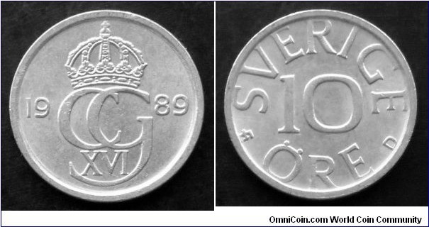 Sweden 10 ore.
1989