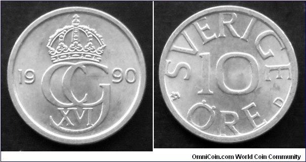 Sweden 10 ore.
1990